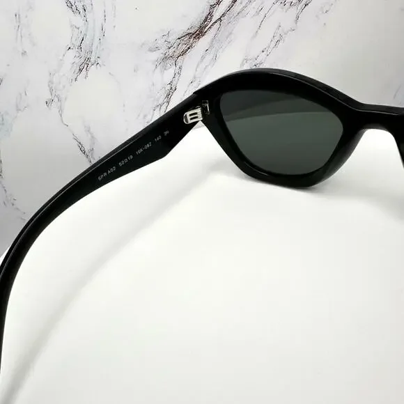 New PRADA Sunglasses Black Butterfly Cat Eye Logo Symbole Logo New - Picture 8 of 16